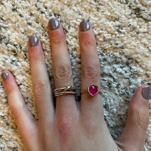 Monica vinader ring size 6 pink stone
